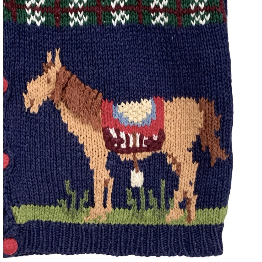 Vintage Western Theme Hand Knit Sweater Vest | Size M - Picture 4 of 11